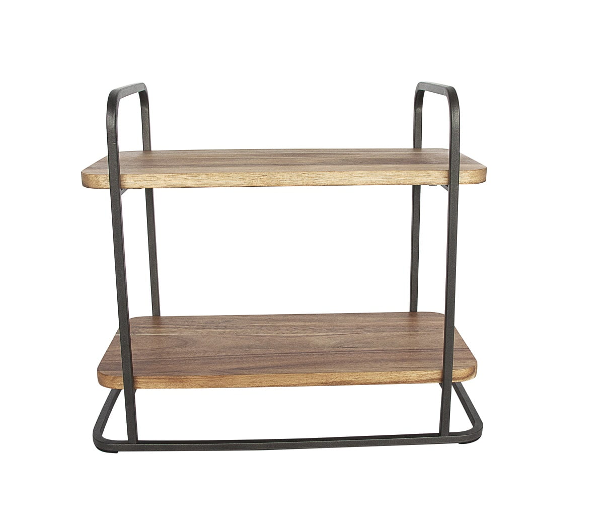 Better Homes & Gardens Rectangle Two-Tier Wood Serving Tray, 14.29" L x 7.08" W, Gray