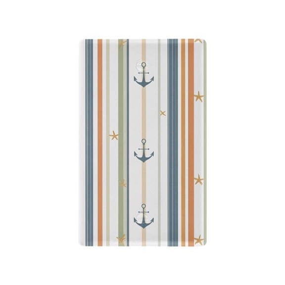 Yayeee Blank Wall Plate Cover 1-Gang 4.5"x2.7" Home Unused Decorative Outlet, Nautical Pattern
