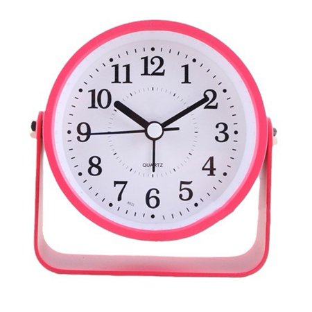Compact 9CM Metal Desktop Alarm Clock with Silent Operation for Travel