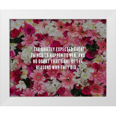 ArtsyQuotes 24×20 White Modern Wood Framed Museum Art Print Titled – Zelda Fitzgerald Quote: Great Things