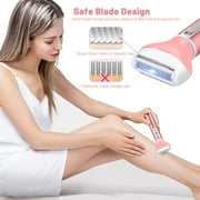 5 in 1 Electric Razor for Women Cordless Hair Removal Ladies Shaver Painless Body Hair Trimmer Remover Rechargeable Epilator for Bikini Facial Nose Ear Eyebrows Leg Armpit