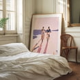 thumbnail image 2 of Cycling Joy Series 01: Into The Lilac Sunset - India Painting Bicycle Boardwalk Summer Pastel Minimalist Art Deco Modern Art Oak Framed Wall Art Print 9 x 12 inches, 2 of 12