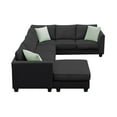 thumbnail image 3 of L Shaped Modular Sectional Sofa Set with Ottoman, 7 Seater 100% Polyester Corner Couch with Removable Cushions Pillows for Living Room Office, 3 of 20
