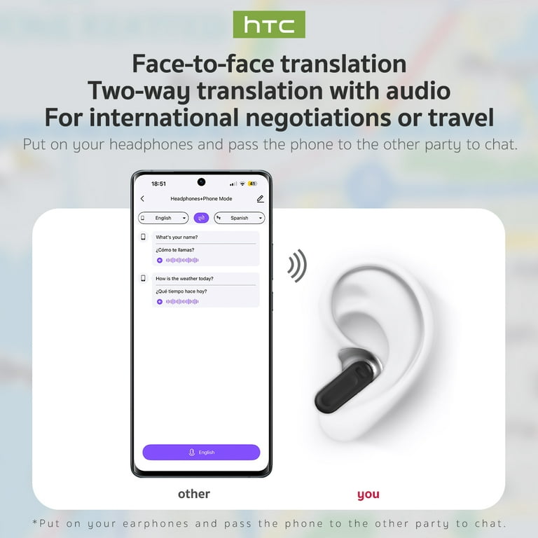 Wireless Smart AI Translator Earbuds 144 Languages Bluetooth 5.3 Headsets