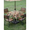 thumbnail image 3 of Outdoor Tablecloth with Umbrella Hole and Zipper, Beige Christmas Square Table Cloth 60x60 Inch Waterproof Tablecloth, Xmas Tree Balls Snowman Gingerbread Picnic Table Cover for Patio Camping, 3 of 7