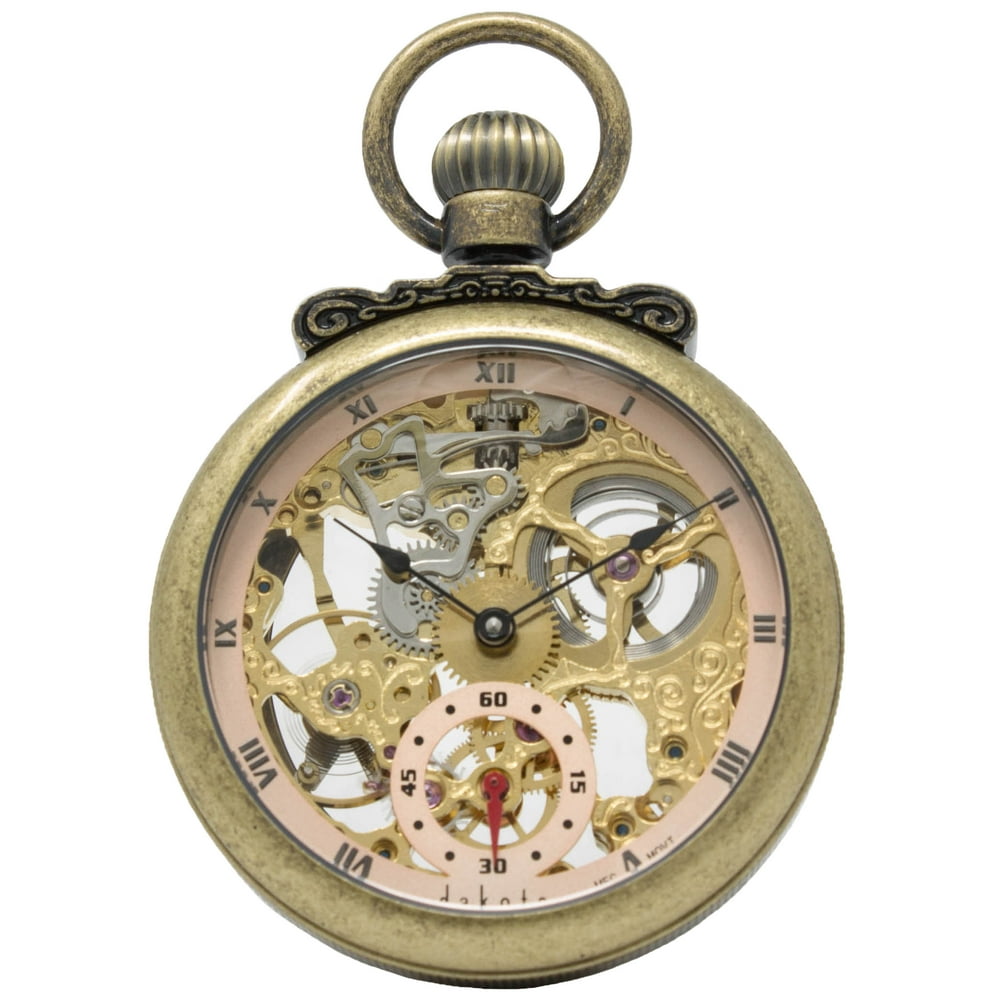 Dakota Classic Gold, Open Face Pocket Watch with Stand