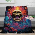 thumbnail image 2 of Blanket Skeleton 3D Thick Warm Fleece Blanket Throw Blanket For All Seasons Bed, 2 of 7