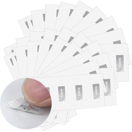 30 Pcs NFC Tags Sticker 0.83"×0.43" Programmable Rewritable Ntag213 NFC RFID Stickers Labels 137 Bytes Memory Adhesive Compatible with All NFC-Enabled