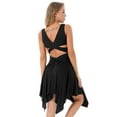 thumbnail image 2 of YiZYiF Womens Asymmetrical Mesh Ballet Dance Maxi Dress with Built-In Leotard Ballerina Lyrical Dance Costume Black-B XL, 2 of 7
