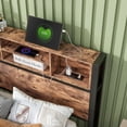 thumbnail image 5 of CASEMIOL Twin Bed Frame with Headboard, Storage Headboard with Charging Station, Full Bed Frame with Outlets, Solid and Stable, Noise Free, No Box Spring Needed, 4 Open Shelves, Easy Assembly, 5 of 10