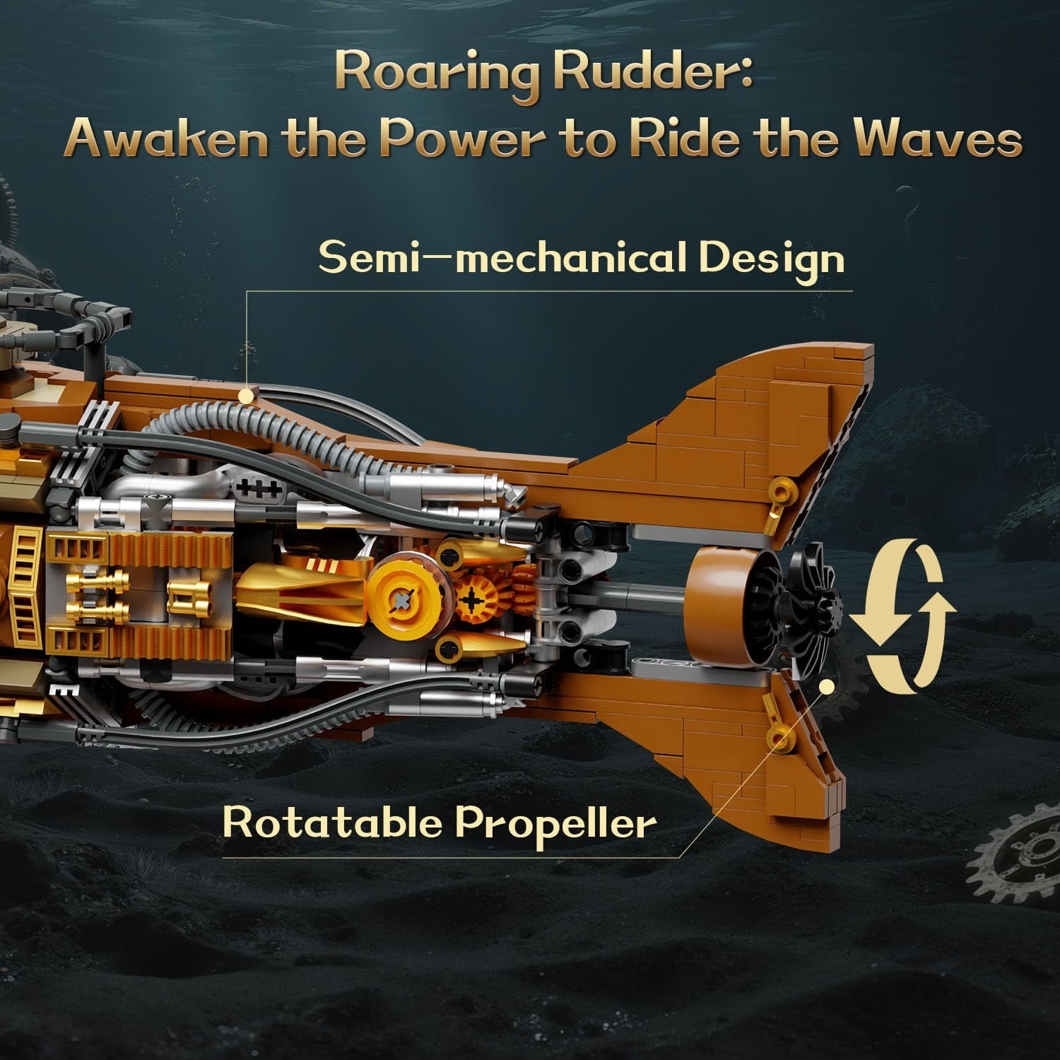 PANTASY Architecture Pantasy Steampunk The Nautilus  Building Set  Construction Kit Model Collectible Building Bricks Toys