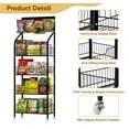 thumbnail image 5 of IAJXWI 4-Tier Snack Display Rack with Wheels, Retail Display Rack for Snack Candy Supermaket  Black Multifunction Organizer Cart with Hooks, 5 of 10