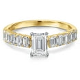 thumbnail image 2 of Gem Stone King 1.65 Cttw IGI Certified Lab Grown Diamond in 14K Two-Tone Gold Engagement Ring for Women | Emerald Cut Center Diamond 0.75 Ct | E-F Color | VS1 Clarity | Size 7, 2 of 6