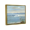 thumbnail image 3 of Stupell Industries Heron Splashing Beach Waves Painting Metallic Gold Floating Framed Canvas Print Wall Art, Design by Sally Swatland, 3 of 6