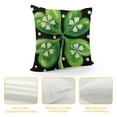 thumbnail image 4 of JEUXUS St Patricks Day Clover Polka Dot Black Throw Pillow Cover, Cushion Case Decoration for Sofa Couch, 4 of 5