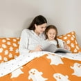 thumbnail image 5 of jejeloiu Cute Ghost Queen Comforter Set,Happy Halloween Bedding Sets,Orange Black Bedding Comforter Set For Children,Breathable Home Decor Reversible,3-Piece, 5 of 8
