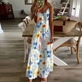 thumbnail image 2 of ZVAVZ Beach Dresses for Women 2025 Vacation,Women Vinatge Floral Sleeveless Maxi Sun Dress Strap V Neck Ankle Casual Long Dresses Multicolor,2XL, 2 of 6