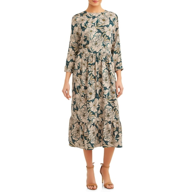 Time and Tru Women's Tiered Maxi Dress - Walmart.com