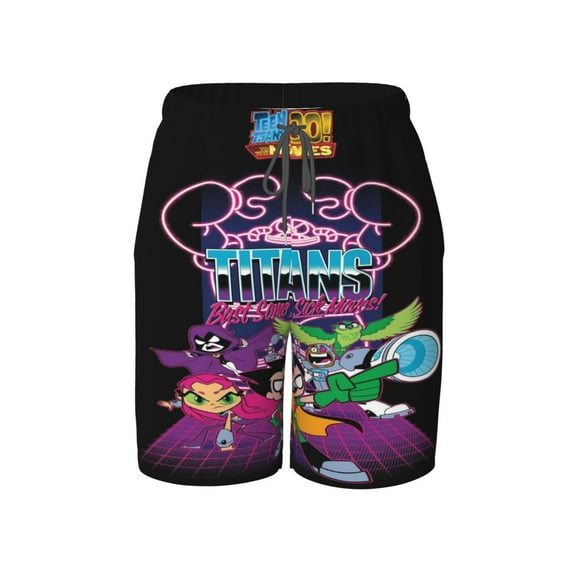 Boys Teen Titans Go Swim Trunks Mesh Liner Swim Shorts Quick Dry Bathing Suit with Boxer Brief Swimwear