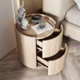 thumbnail image 3 of Nueva mesita de noche redonda nórdica de madera maciza, gabinete de almacenamiento moderno y sencillo para dormitorio pequeño, gabinete Afas para sala de estar, muebles para el hogar, 3 of 4