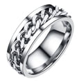thumbnail image 1 of Miangastore Simple Ring Delicate Finger Ring Stainless Steel Jewelry Creative Ring Fashion Finger Ring for Man Boy Male (Steel Color With Box Size 10), 1 of 9