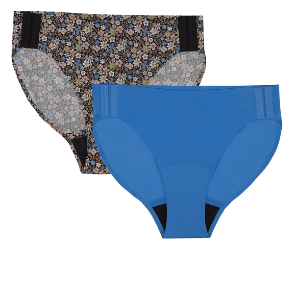 No Boundaries Bikini Moderate Adaptive Absorbency Period Underwear, 2-Pack, Women’s Sizes S-XXL