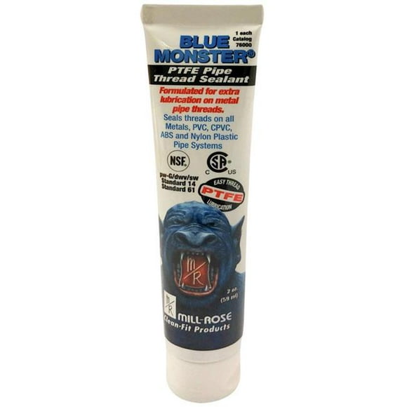 Blue Monster 4000150 2 oz Mill Rose Pipe Thread Sealant - White