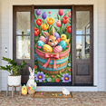thumbnail image 5 of Cute Easter Banner Colorful Eggs Spring Background Floral Bunny Easter Backdrop for Easter Party Spring Celebration Family Gathering, 5 of 9