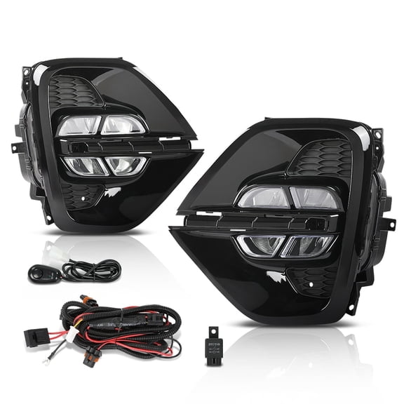 Pair LED Fog Lights DRL Daytime Running Lamps W/Wiring Harness Fit For Kia Sportage 2020-2022