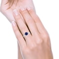 thumbnail image 6 of Cushion Cut Art Deco Ring Blue Sapphire CZ 925 Sterling Silver Size 9, 6 of 6
