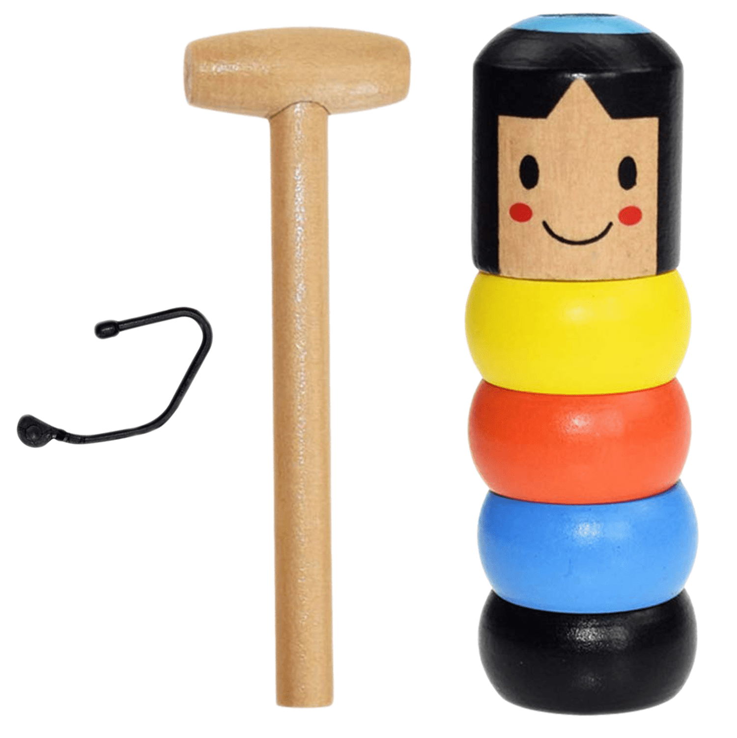 MA Immortal Daruma Small Wooden Man Stubborn Unbreakable Wood Magic Game Toy 