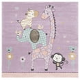 thumbnail image 2 of SAFAVIEH Carousel Kids Taneka Animals at Play Area Rug, Purple, 5'3" x 5'3" Square, 2 of 9