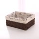 thumbnail image 1 of Cesta tejida de ratán para guardar cosméticos de escritorio Cesta tejida de ratán tejida con tela pastoral Cesta de almacenamiento, 1 of 3