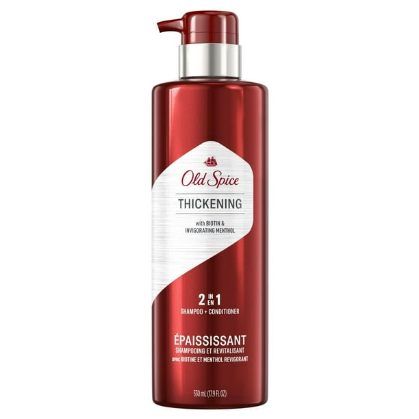 Old Spice Thickening 2in1 Men's Shampoo and Conditioner with Biotin and Invigorating Menthol, 530ML