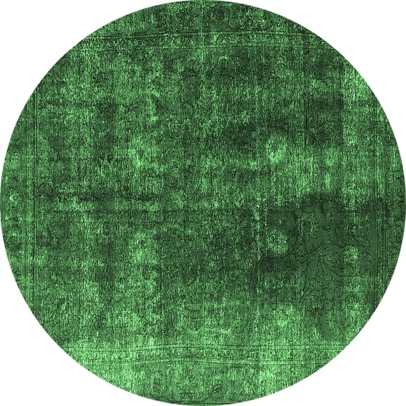 Ahgly Company Indoor Round Persian Emerald Green Bohemian Area Rugs, 4' Round