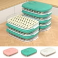thumbnail image 3 of Food Storage Holder Anti-stick Moisture-Proof High Capacity Good Sealing 3D Frosted Bottom Storage BPA Free Quick Froze Dumpling Storage Box for Kitchen, 3 of 7
