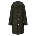 thumbnail image 5 of adviicd Womens Winter Long Puffer Coats Down Thicken Warm Quilted Jacket Mid-Length with Hood Outerwear (Green, L), 5 of 5