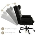 thumbnail image 3 of Bestier Big and Tall Executive Office Chair with Flip-Up Arms for Adults, Adjustable Height, Reclining Office Chair with Headrest & Side Pockets in Black, 3 of 10