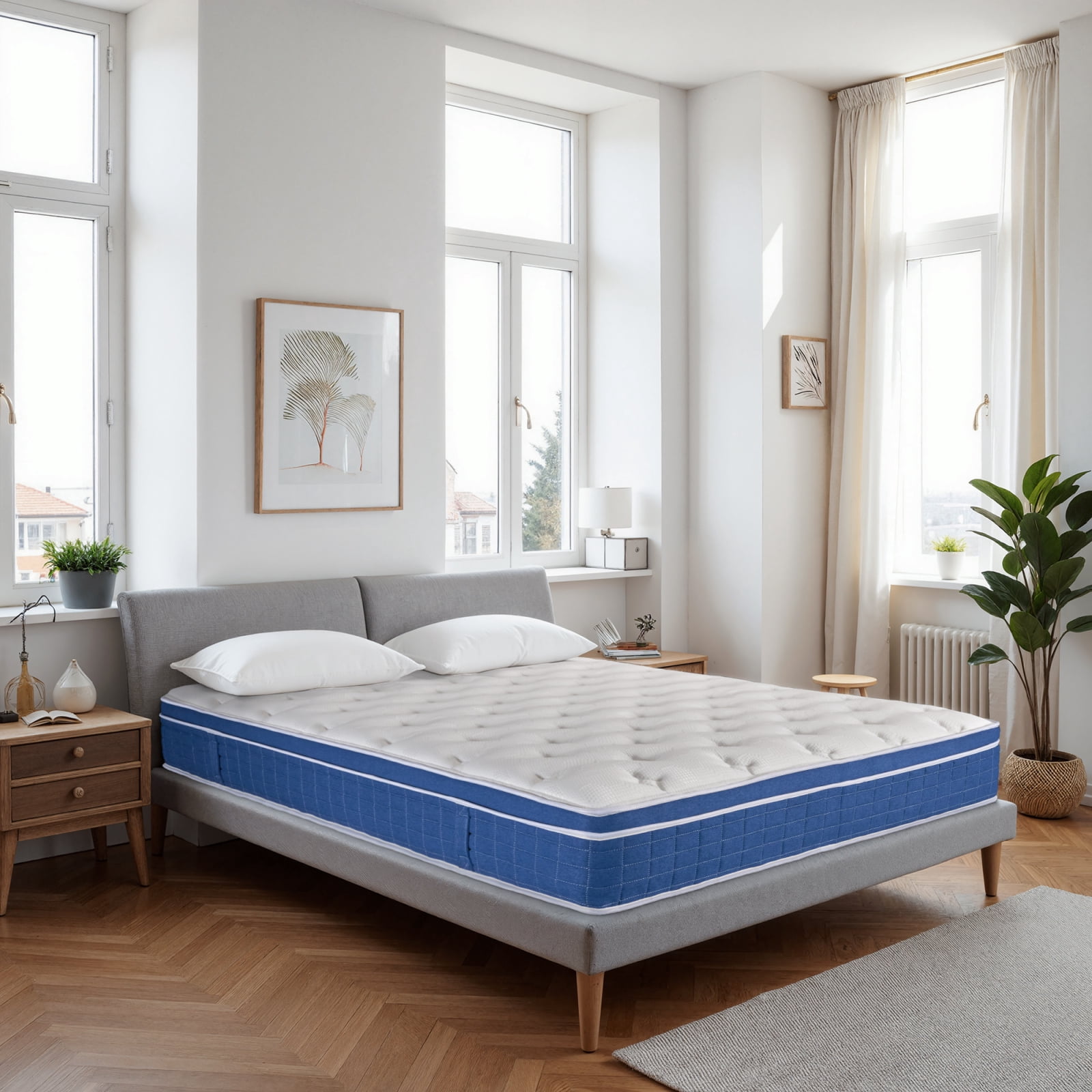 UBesGoo King Mattress14 Inch Memory Foam Hybrid Mattress, with Pocketed Springs Medium Firm Support, Motion Isolation Edge Support