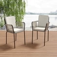 thumbnail image 3 of DEXTRUS Outdoor Dining Chair Set of 2, Rope Woven Design Bistro Chairs, Indoor-Outdoor Armchair Seating - Green and Grey, 3 of 8