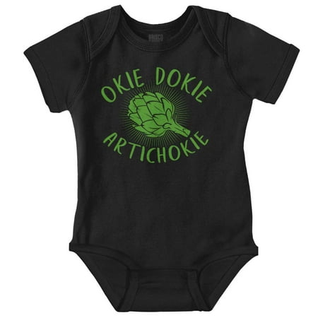 

Funny Okie Dokie Artichokie Joke Romper Boys or Girls Infant Baby Brisco Brands 6M