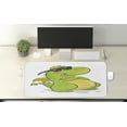 thumbnail image 2 of Dragon Computer Mouse Pad, Funny Cartoon Style Character in Sunglasses Childish Summer Vibes, Rectangle Non-Slip Rubber Mousepad X-Large, 35" x 15" Gaming Size, Apple Green Multicolor, by Ambesonne, 2 of 2