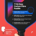 thumbnail image 2 of T700 Raw Carbon Fibre (Spin, Textured) Thermoformed Pickleball Paddle - Carbon Friction Surface & Elongated Handle Racket With Cover, 2 of 5
