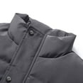 thumbnail image 7 of HOOMEUMY Men's Winter Puffer Vest Warm Sleeveless Jacket Stand Collar Zipper Pockets Outdoor Thicken Down Vest Gray XXXXL, 7 of 7
