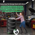 thumbnail image 3 of Tire Rack With Wheels,Rolling Wheel Storage and Tire Rack Tree Dolly 275 LBS Total Capacity Uses Six 2in Swivel Caster Wheels (Green), 3 of 7