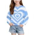 thumbnail image 2 of Fall Loose Tops for Girl Heart Printed Color Contrast Long Sleeve Crew Neck Fashion Casual Pullover Top for Daily Wear Multicolor 04 11-12 Years, 2 of 7