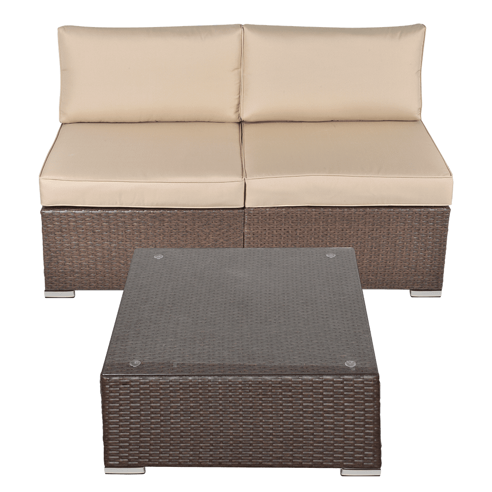 Sunvivi Patio Furniture Set with Cushions, PE Wicker Outdoor