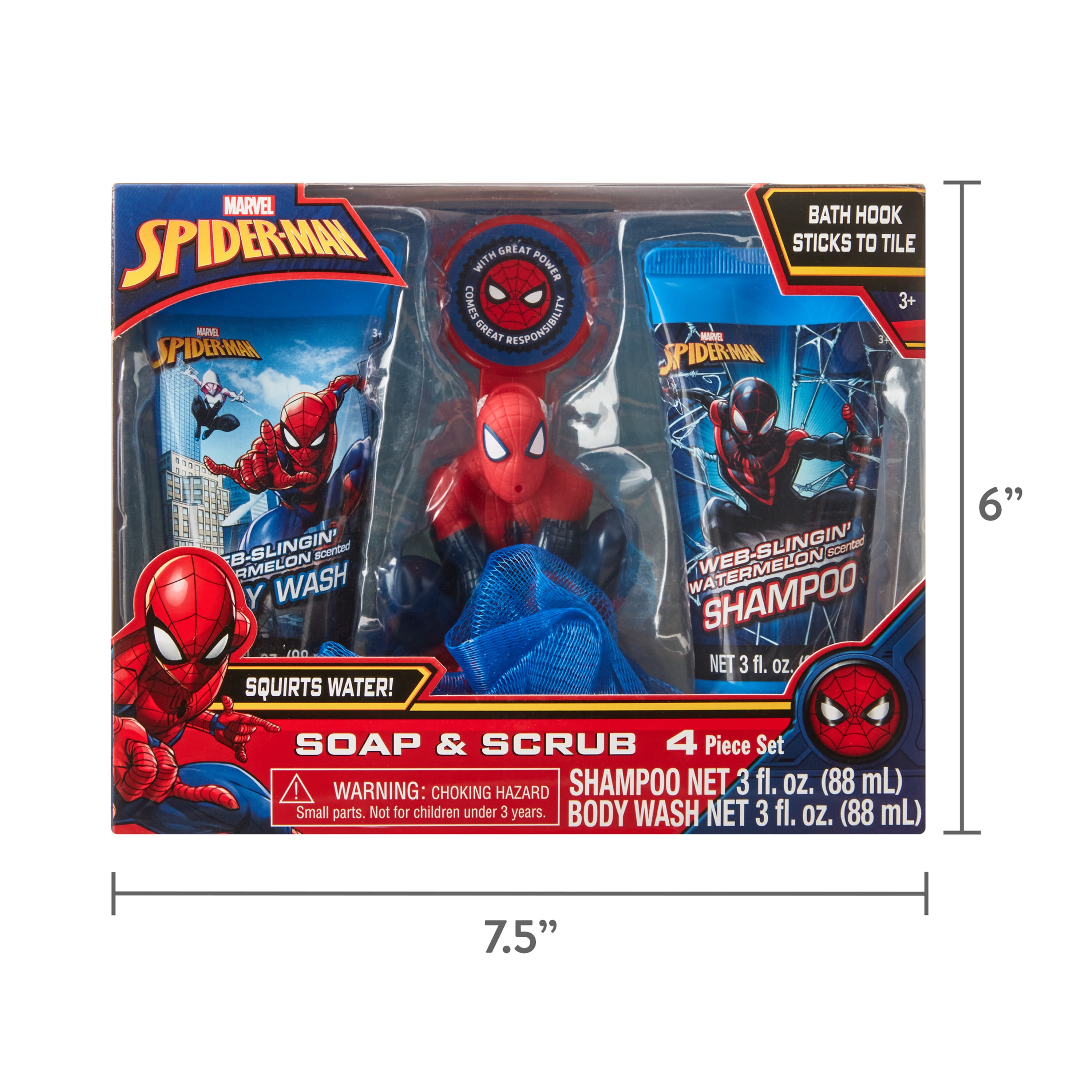 Spiderman Soap and Scrub Set, 3 Pieces, Watermelon Scented, Age 3+