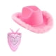 thumbnail image 4 of Sombrero de vaquero con plumas y vaquera de fellaptop, color sólido, Fedora para fiesta, cosplay, para mujer Toalla Cuadrada Rosa, 4 of 6