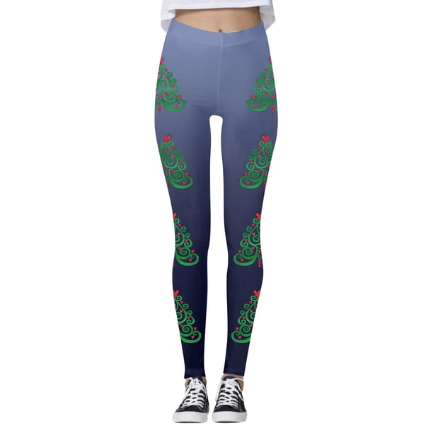WILLBEST Leggings con Estampado de Árbol de Navidad para Mujer, Pantalones de Yoga Festivos, Ajustados, Ropa Deportiva, Mallas Cómodas para Entrenar Extra Grande